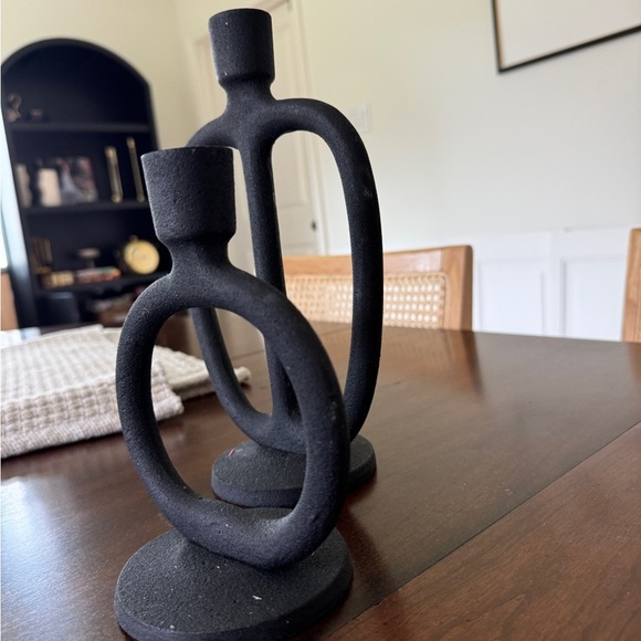 H&M home decor metal candle sticks holder matte modern neutral abstract CB2 RH - Picture 3 of 8